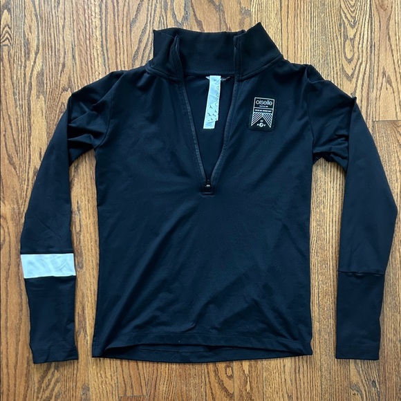 oiselle Tops - Oiselle Charcoal Zip-Up Jacket with Logo Patch